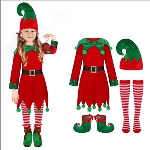 Girls Christmas Elf Costume